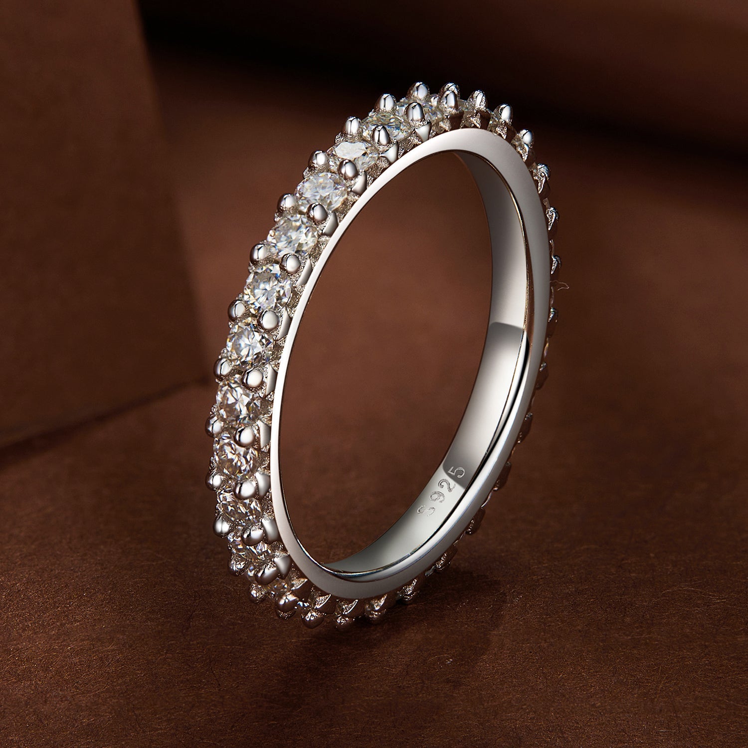 925 Sterling Silver Moissanite 0.03ct Ring Size 6