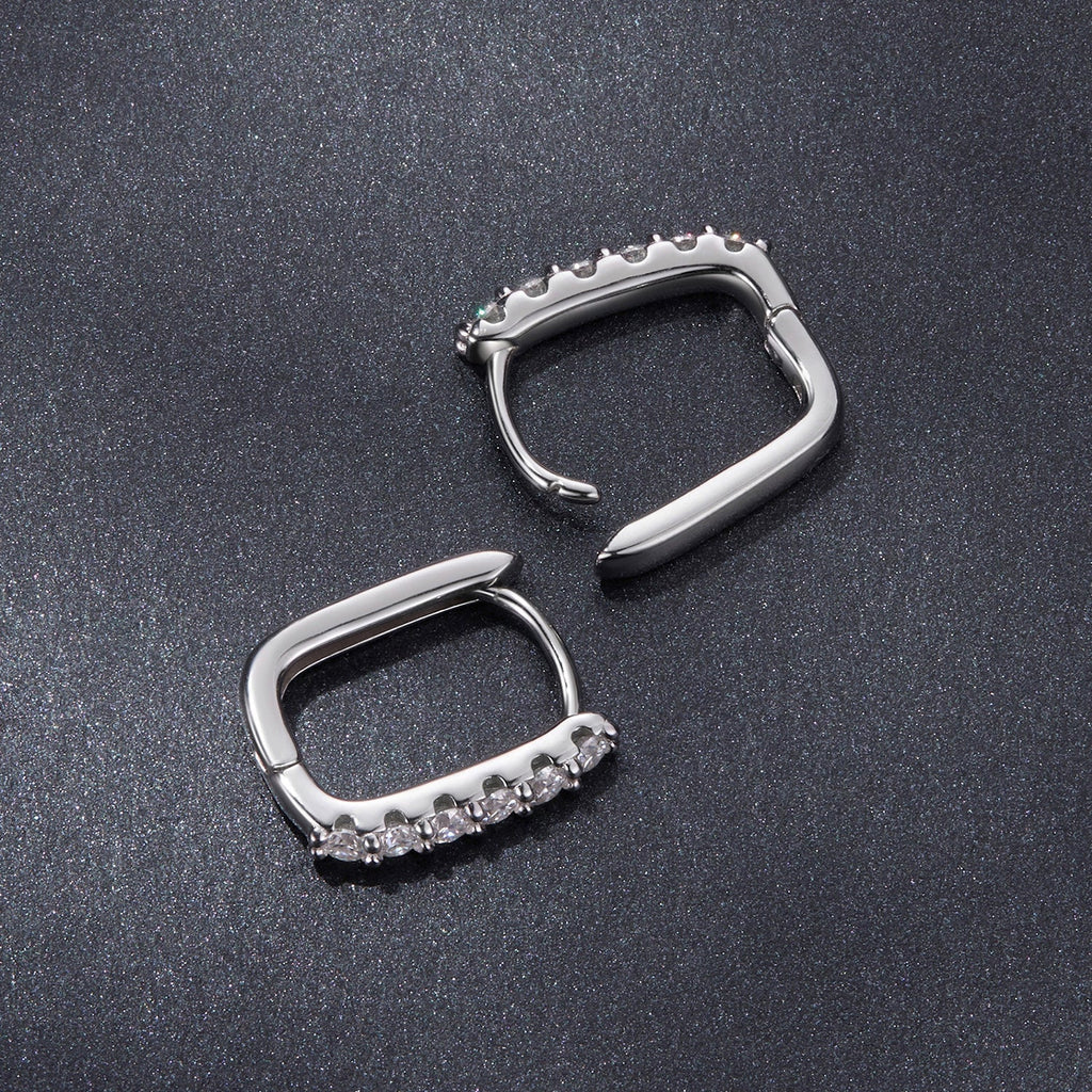 925 Sterling Silver Moissanite Earrings 1.4cm for Women