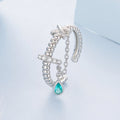 925 Sterling Silver Ring with Pavé Setting and CZ for Women