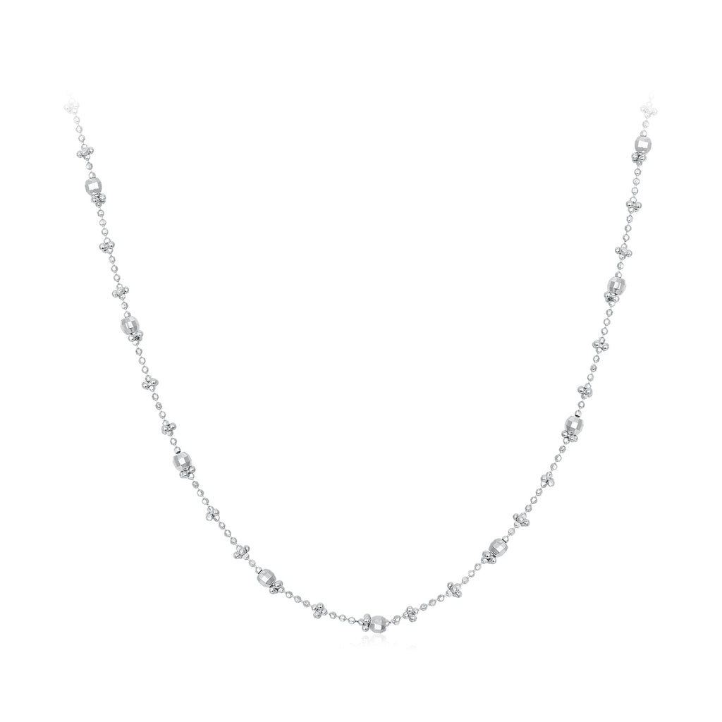925 Sterling Silver 40+5cm White Gold Plated Necklace for Women