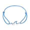 925 Sterling Silver Adjustable White Gold Bracelet with CZ Pendants for Women