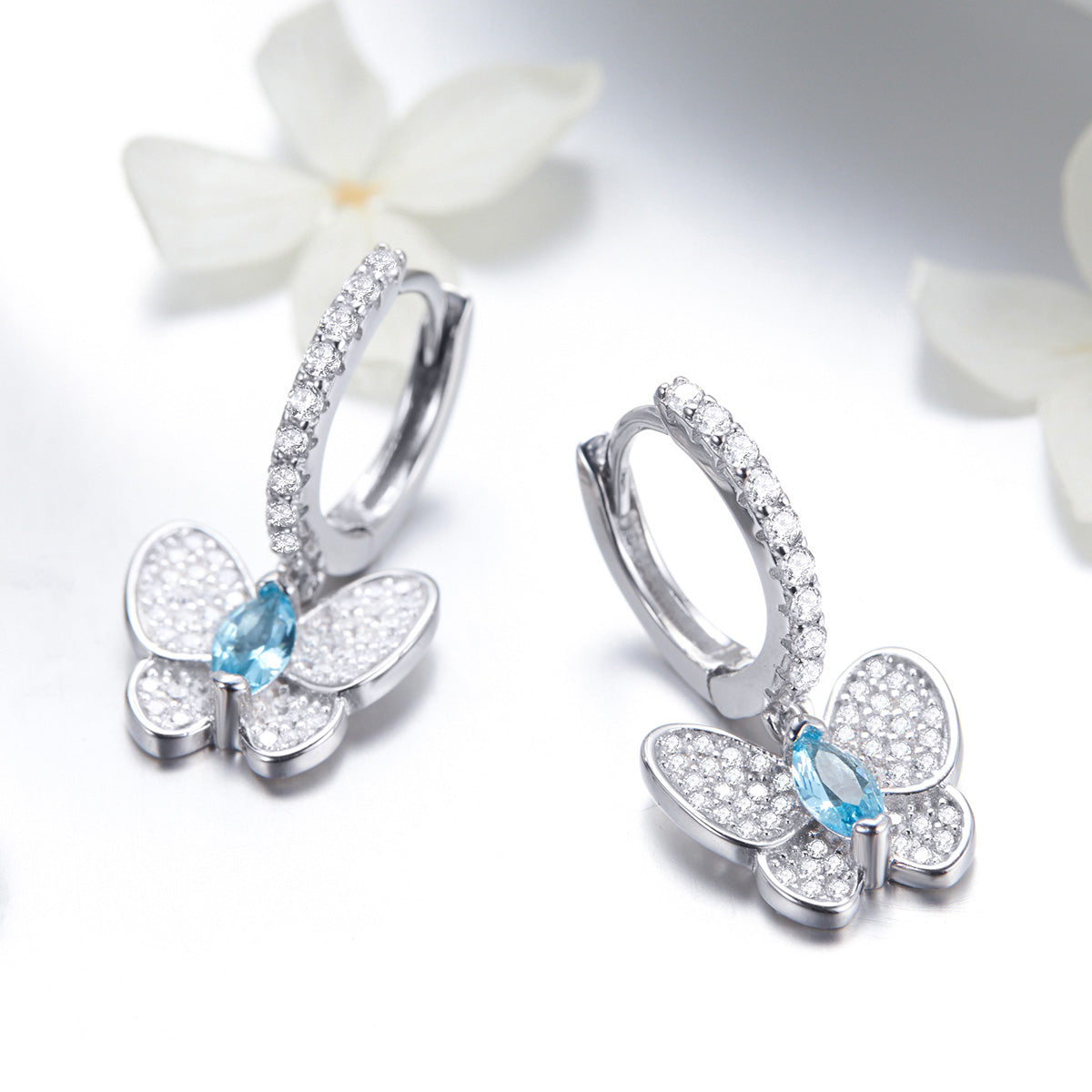 925 Sterling Silver Earrings with Pavé Setting CZ for Women