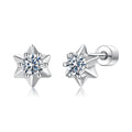 925 Sterling Silver Moissanite 0.10 Carat Earrings for Women