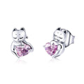 925 Sterling Silver Earrings with Pavé Setting and Oxidized Finish for Women