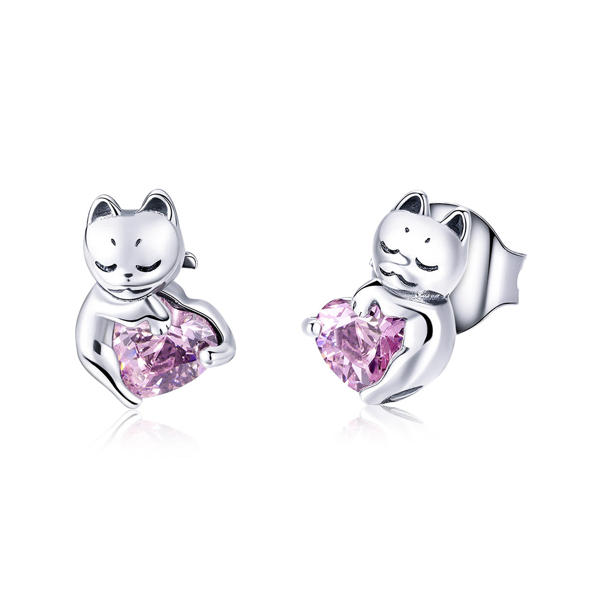 925 Sterling Silver Earrings with Pavé Setting and Oxidized Finish for Women