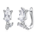925 Sterling Silver Earrings with White Gold Plating and CZ