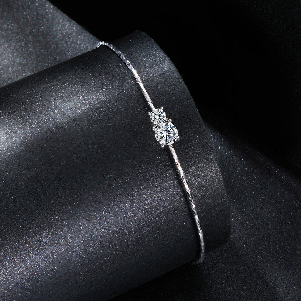 925 Sterling Silver 0.2 Carat Genuine Moissanite Bracelet for Women