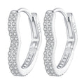 925 Sterling Silver Earrings with Cubic Zirconia in Platinum Finish