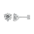 925 Sterling Silver Moissanite Earring 0.7cm White Gold Plated for Women