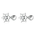 925 Sterling Silver Earrings with Pavé Setting and Oxidized Finish