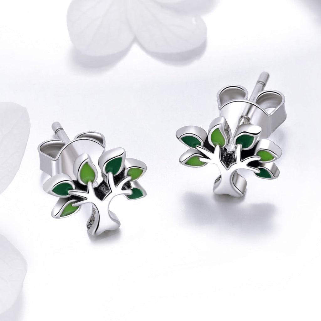 925 Sterling Silver Earrings with Enamel Process 0.8*1cm