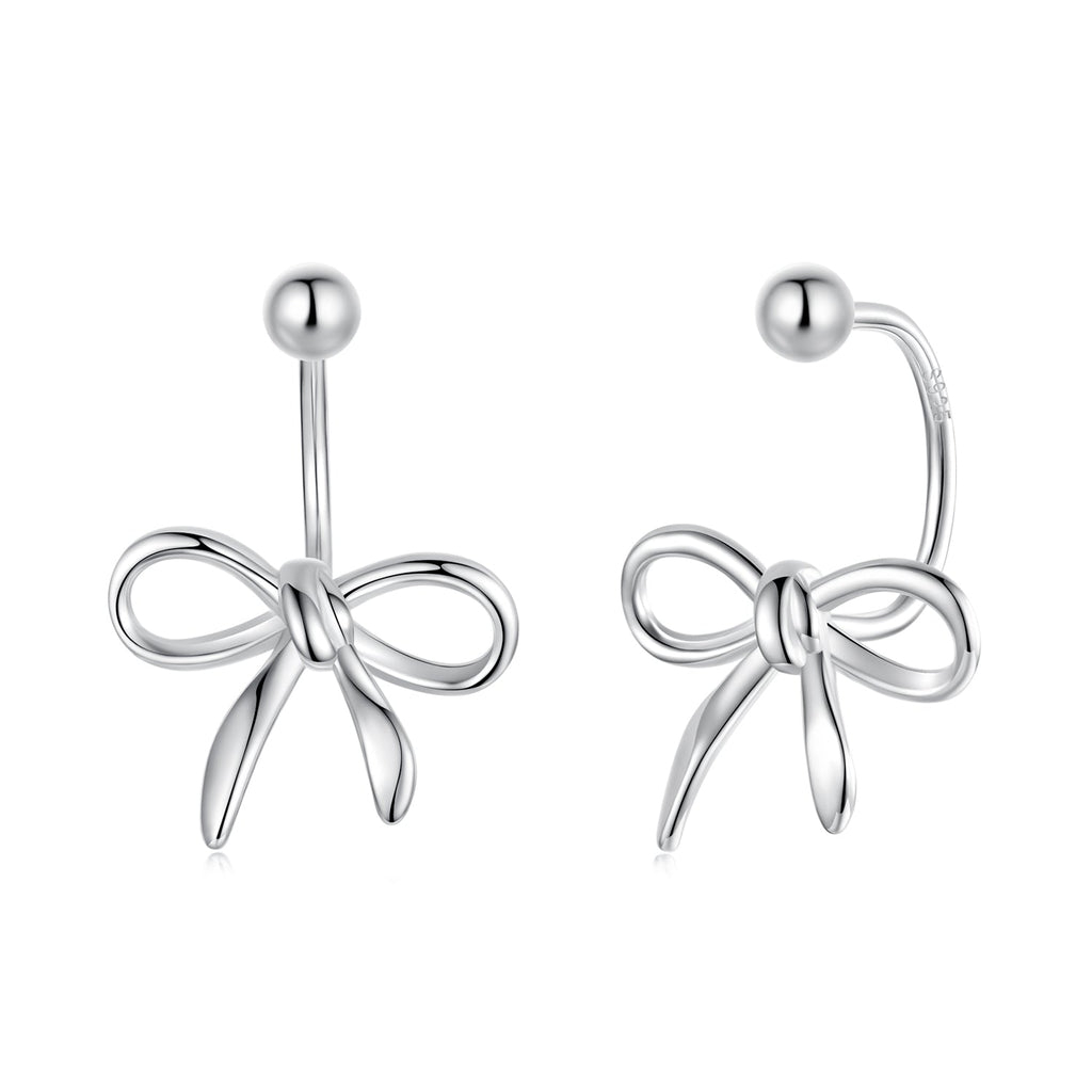 925 Sterling Silver Earrings with White Gold Plating - 1.0*1.3 cm