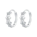 925 Sterling Silver Earrings with Pavé Setting, Size: 13*5mm, for Women