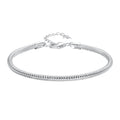 925 Sterling Silver Plated Platinum Bracelet with Adjustable Length for Women