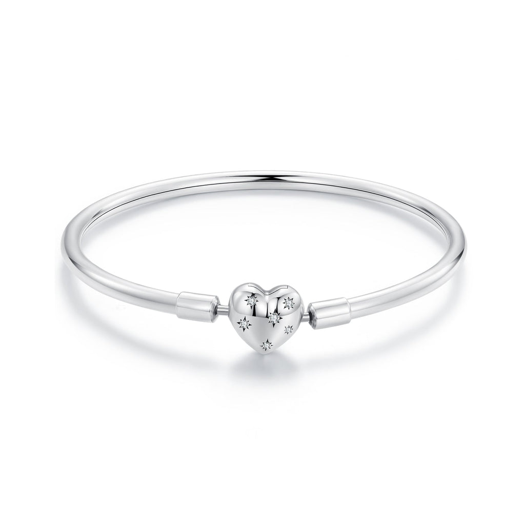 925 Sterling Silver White Gold Plated 17.0cm CZ Bracelet for Women