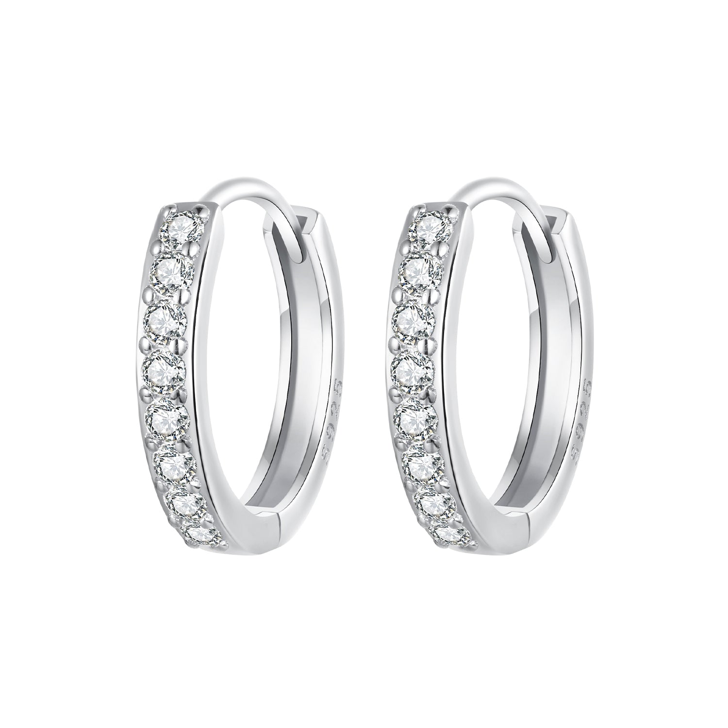 925 Sterling Silver Pavé Setting Gold Plated Earrings for Women