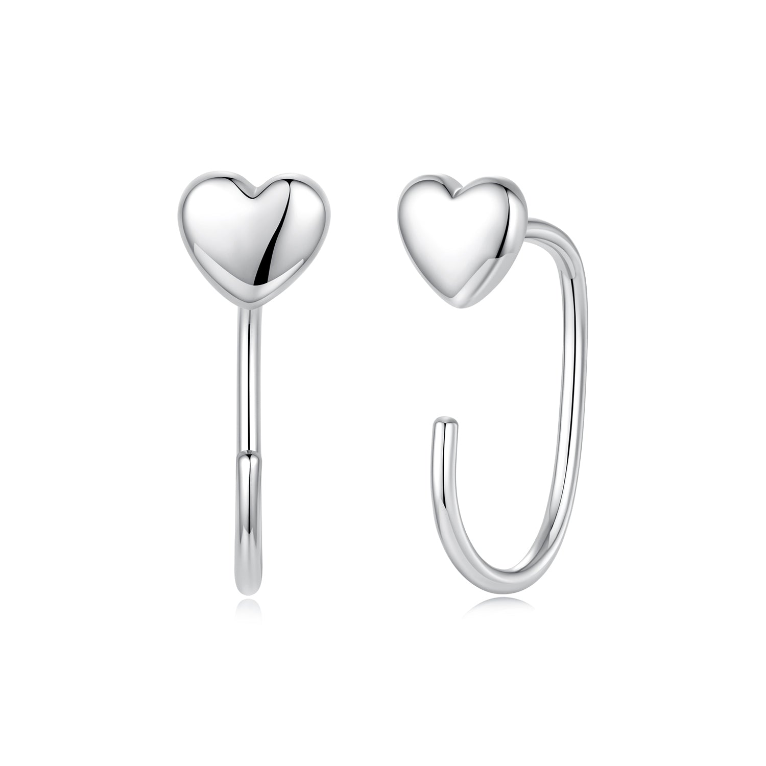 925 Silver White Gold Plated 1.4cm Brass Earrings for Women
