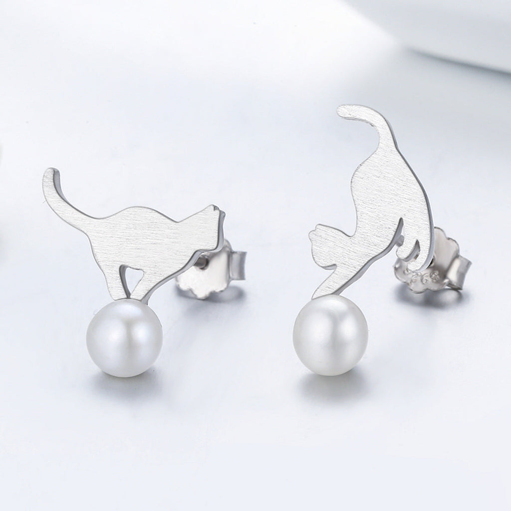 925 Sterling Silver Shell Pearl Earrings for Women