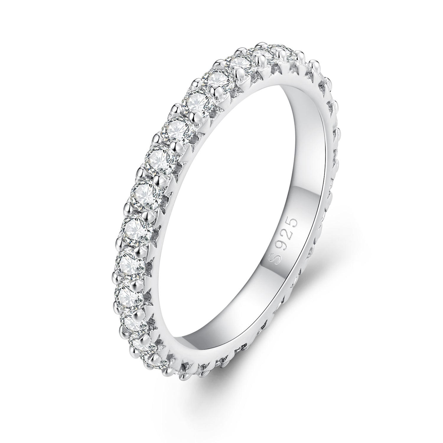 925 Sterling Silver Moissanite 0.03ct Ring Size 6