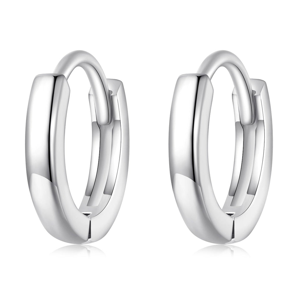 925 Sterling Silver Earrings for Women - Style A, 1.1x0.2cm, Platinum Plated