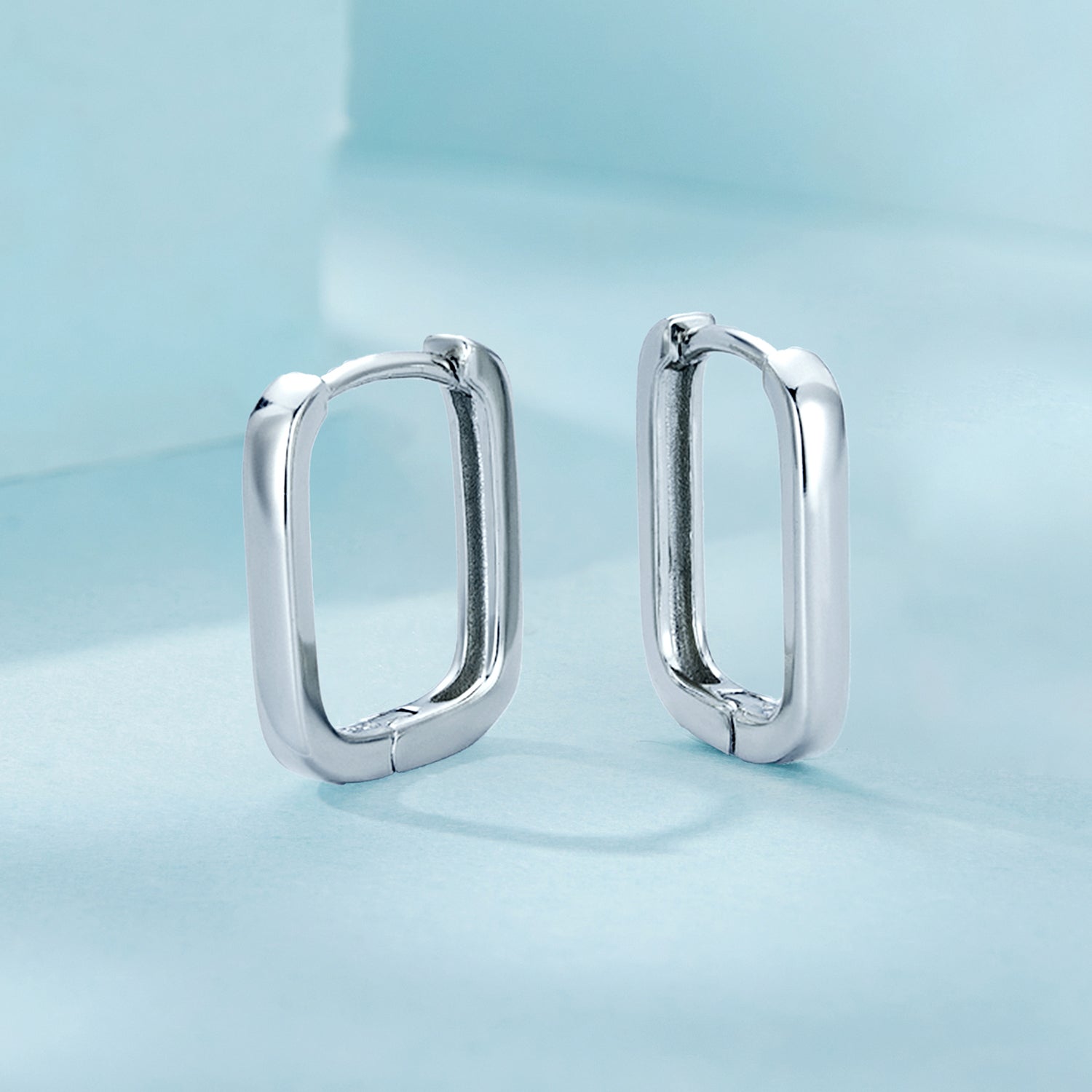 925 Sterling Silver Earrings 10*2mm with White Gold Plating for Women