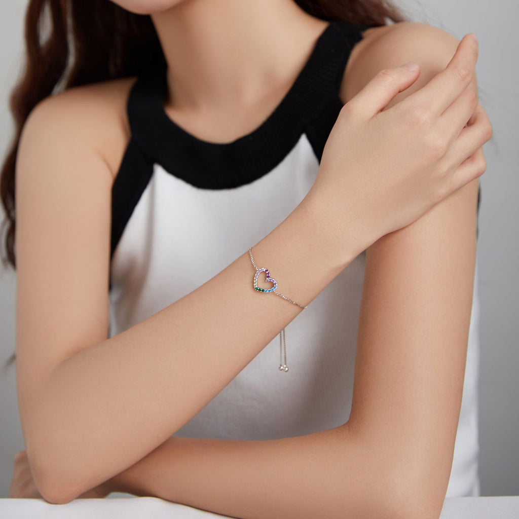 925 Sterling Silver Bracelet with Pavé Setting CZ