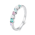 925 Sterling Silver Ring with Nano Opal Stone, Size 6, for Women
