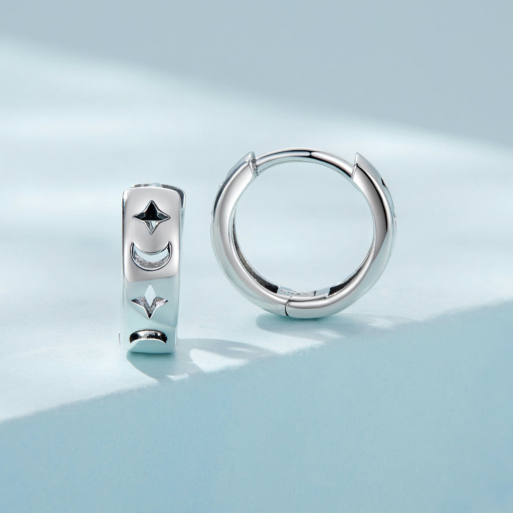 925 Sterling Silver Oxidized Earrings for Women 1.2*0.4cm