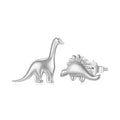 925 Sterling Silver Earrings with Oxidized Finish, 1.1*1cm & 1.2*0.6cm for Women
