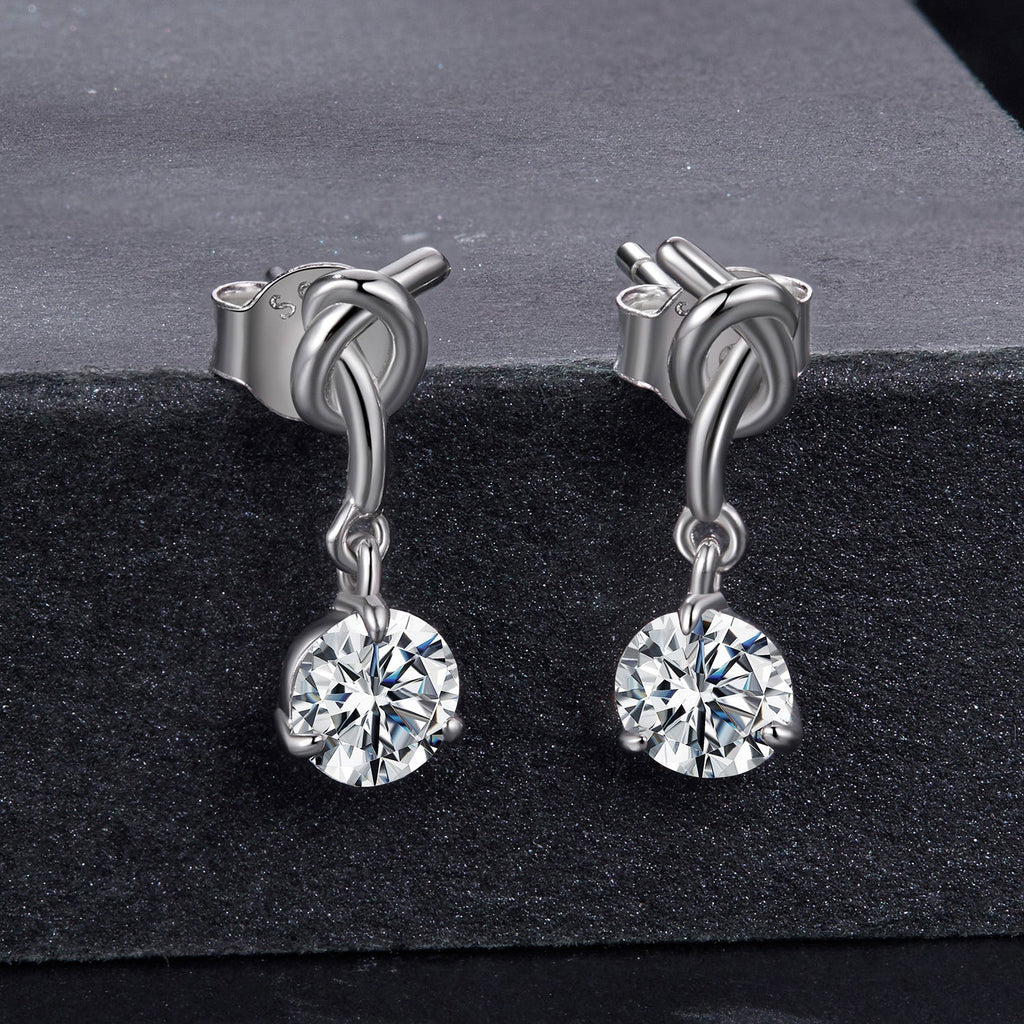 925 Sterling Silver Moissanite 0.50 Carat Earrings for Women