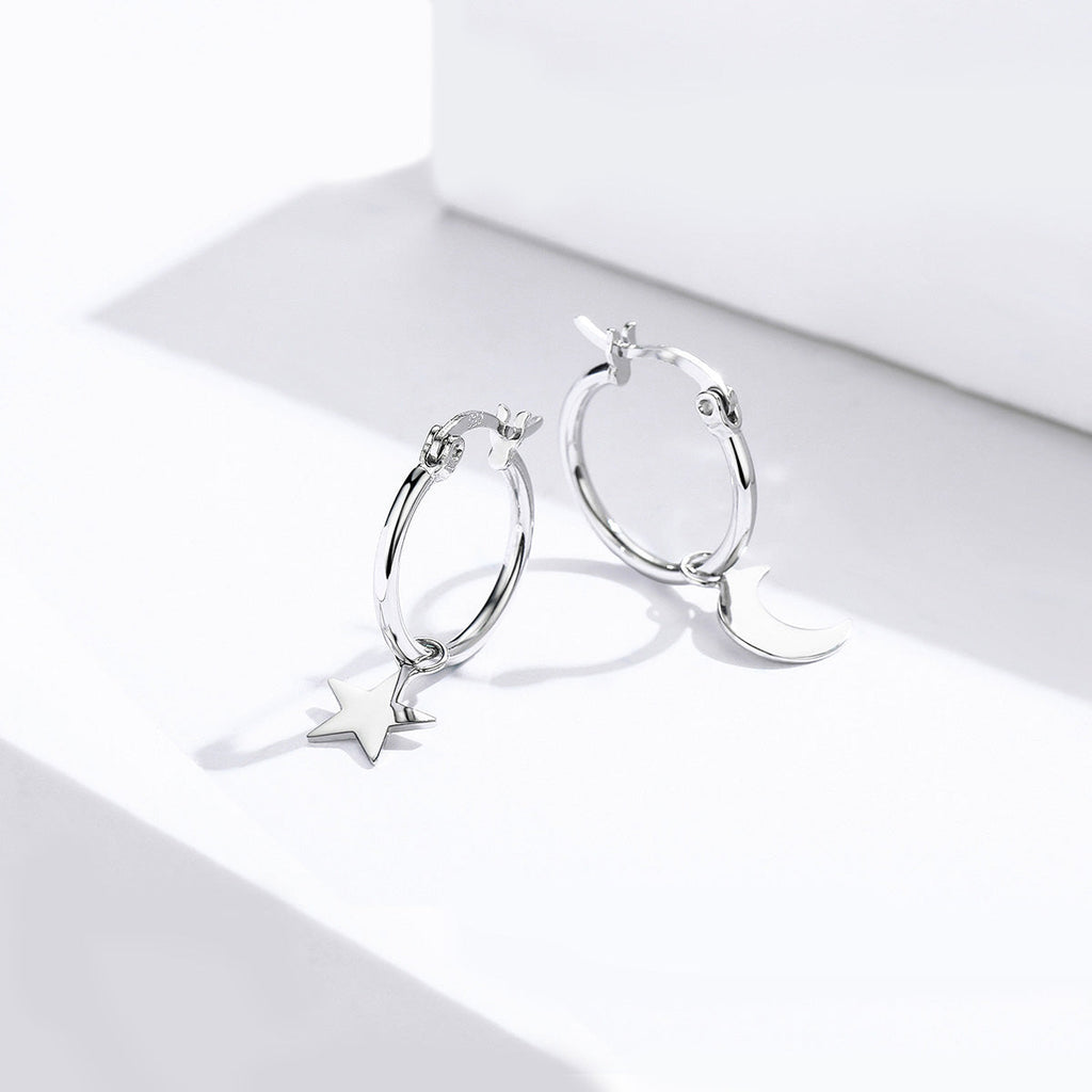 925 Sterling Silver Earrings 2.6x0.7cm for Women