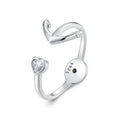 925 Sterling Silver Plated Platinum Ring with Pavé Setting for Men