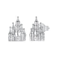 925 Sterling Silver Plated White Gold Earrings for Women, Size 1.3*1.0cm
