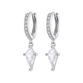 925 Sterling Silver White Gold Plated Earrings with CZ for Women