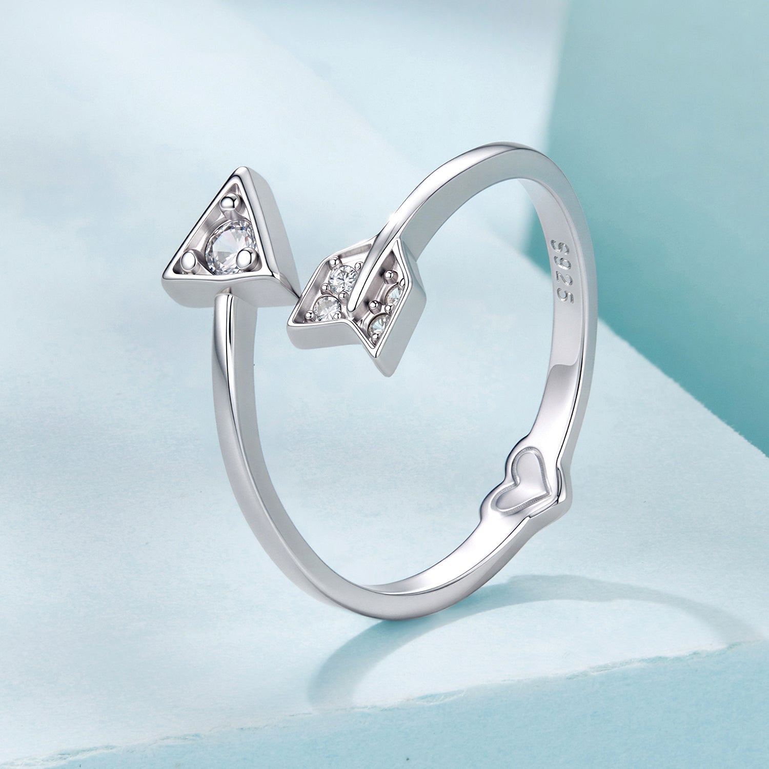 925 Sterling Silver White Gold Plated Pavé CZ Rings for Women
