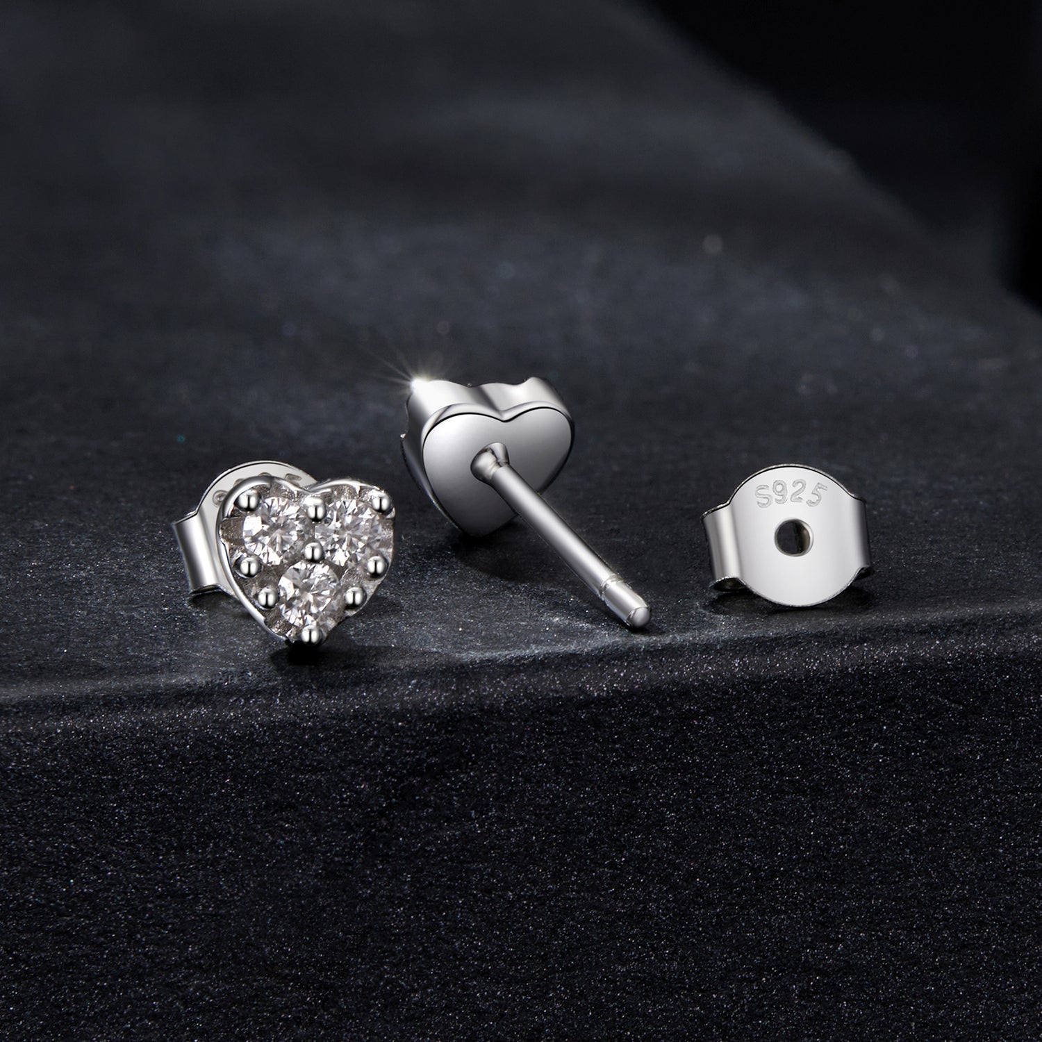 925 Sterling Silver Moissanite 0.03 Carat Earrings for Women