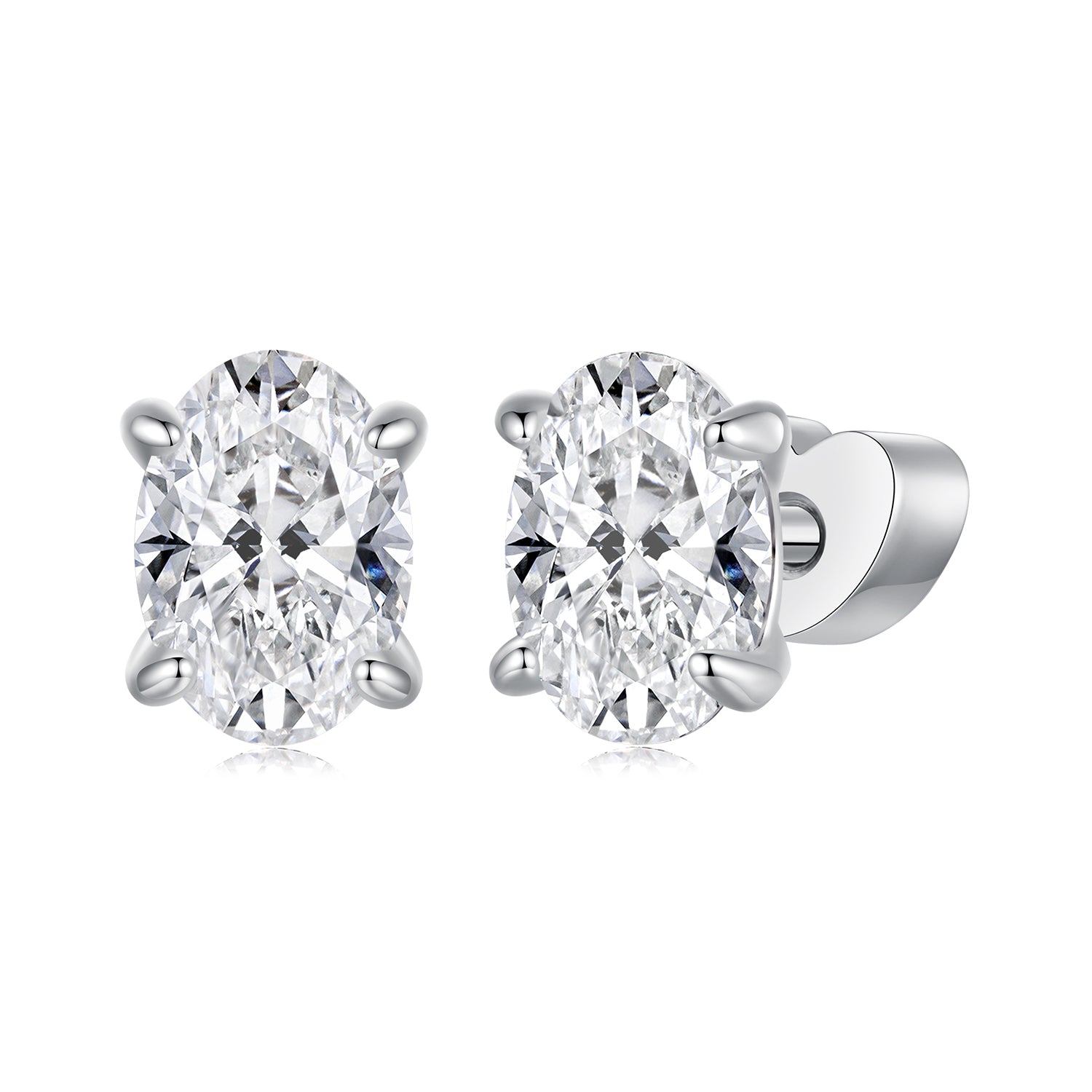 925 Sterling Silver Earrings with Pavé Setting CZ, 0.7*0.5cm, for Women
