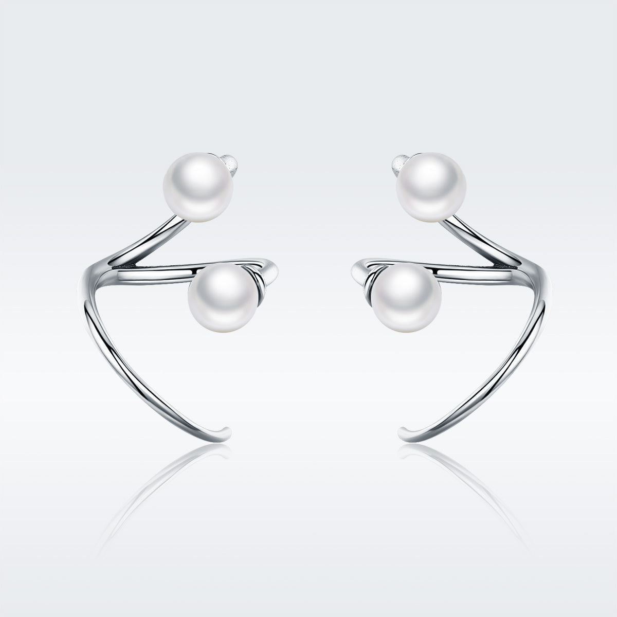925 Sterling Silver Oxidized Earrings with Shell Pearl for Women