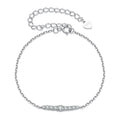 925 Sterling Silver Moissanite Bracelet for Women, Plated White Gold, 15+6cm