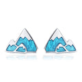 S925 Sterling Silver Earrings 0.7*0.9cm with Plated Platinum and Enamel