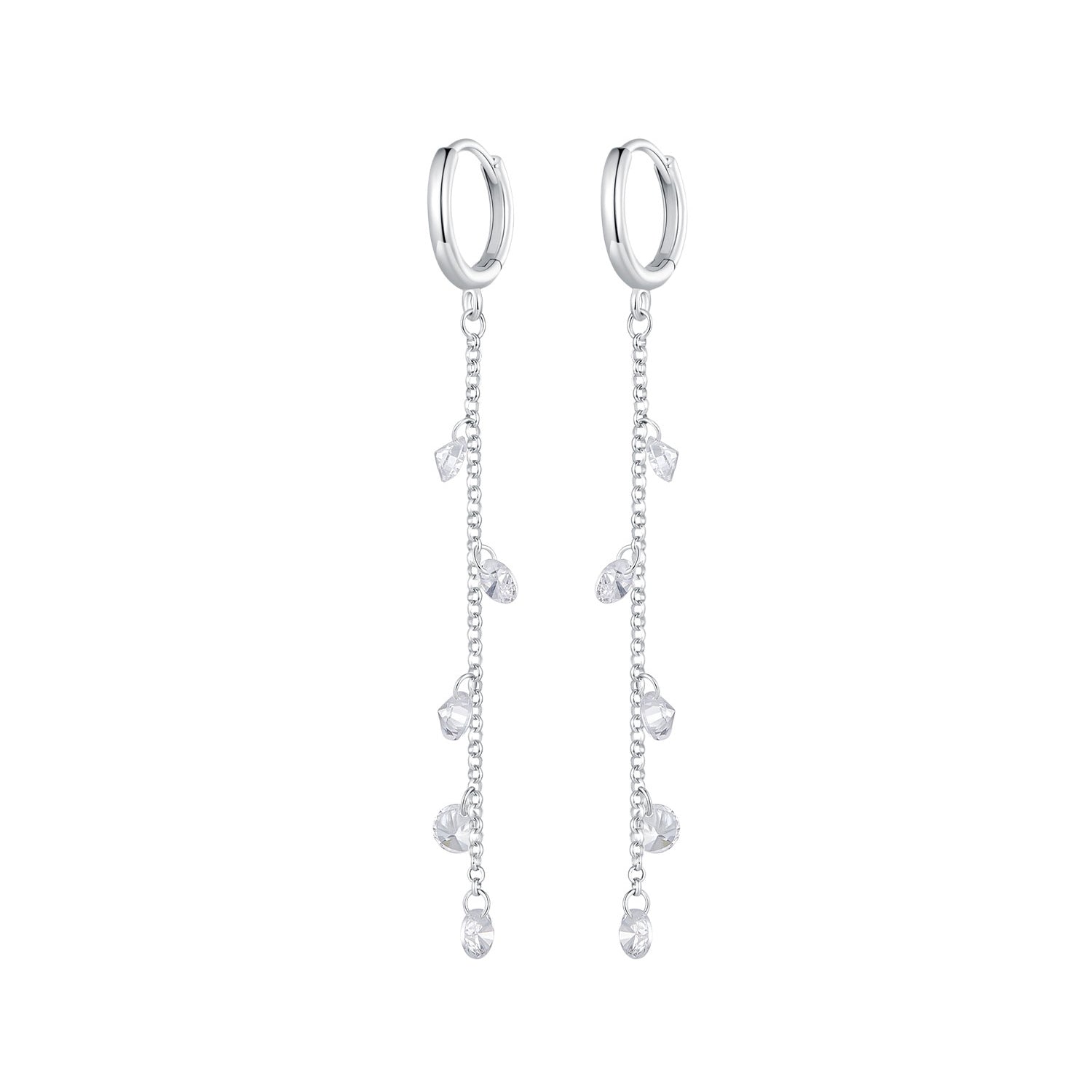 S925 Sterling Silver Pavé Setting CZ Earrings for Women