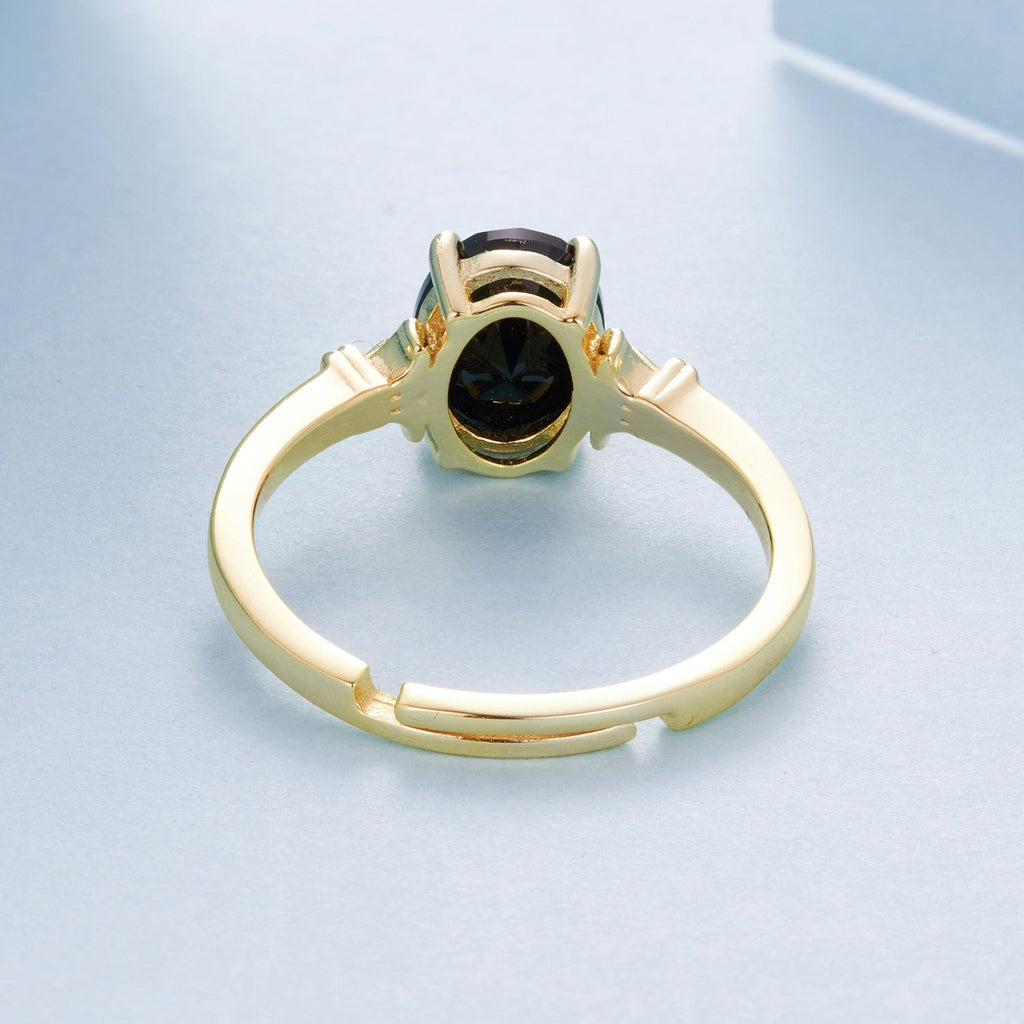 925 Sterling Silver Gold-Plated CZ Pavé Ring for Women
