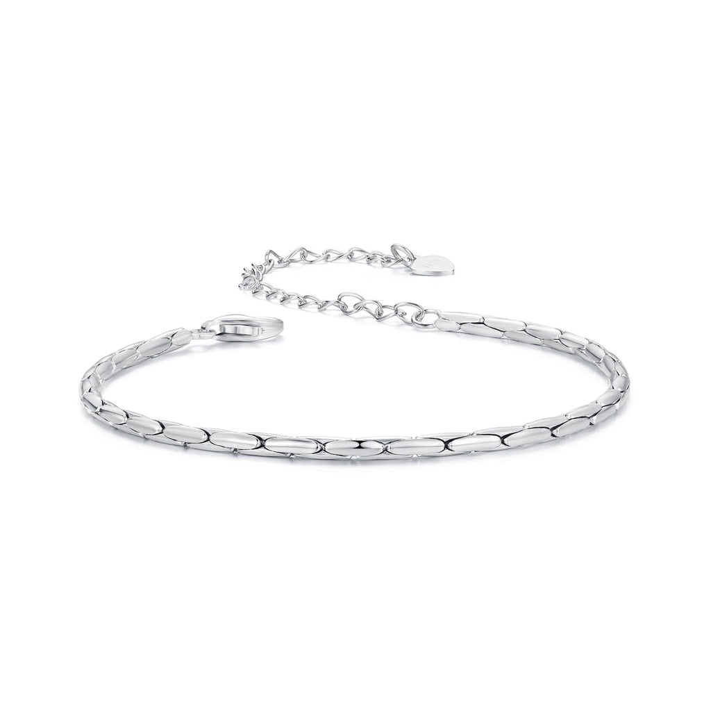 925 Sterling Silver + White Gold Plated Bracelet