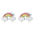 925 Sterling Silver Earrings with Enamel Process in Oxidized Silver for Women