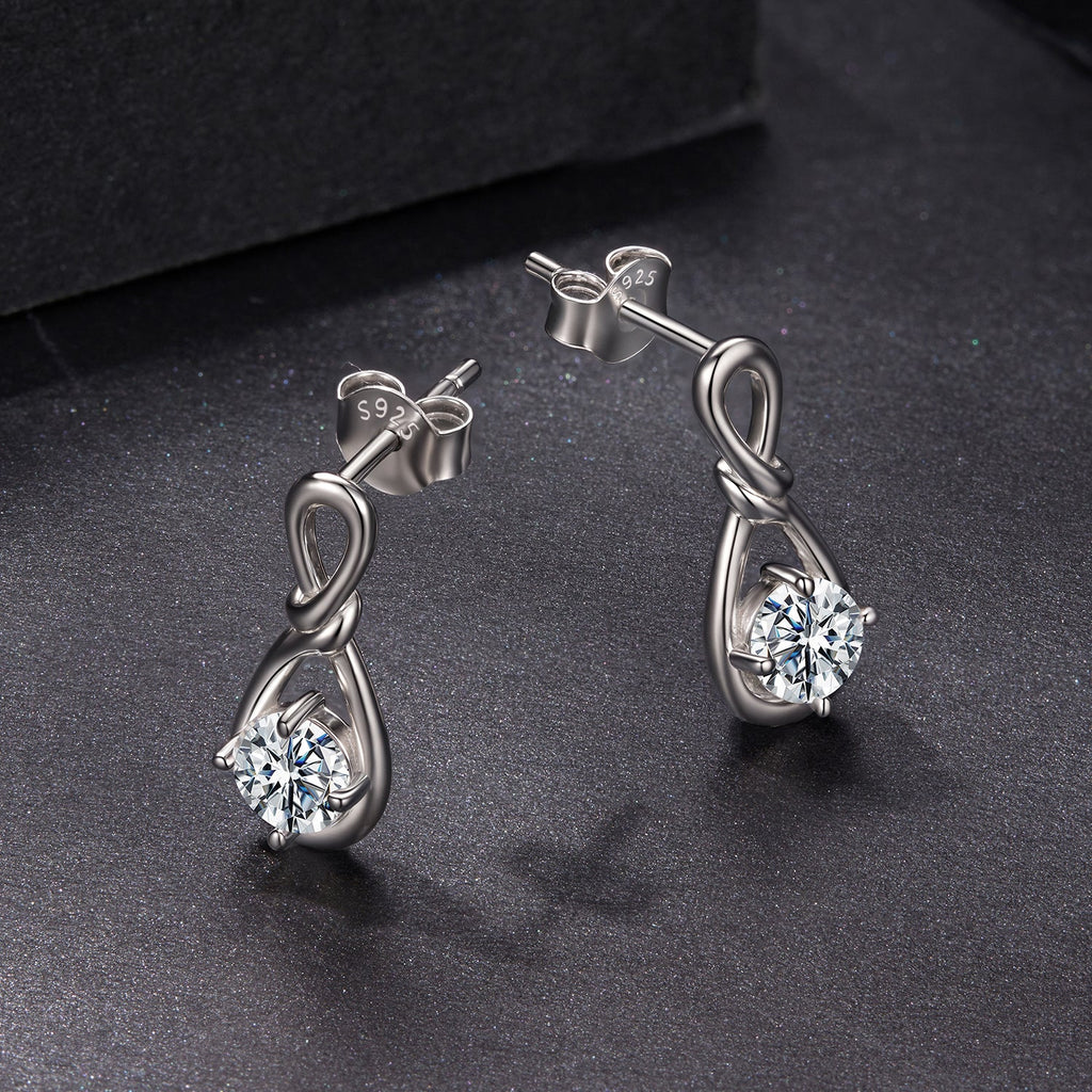925 Sterling Silver 0.5 Carat Moissanite Earrings for Women