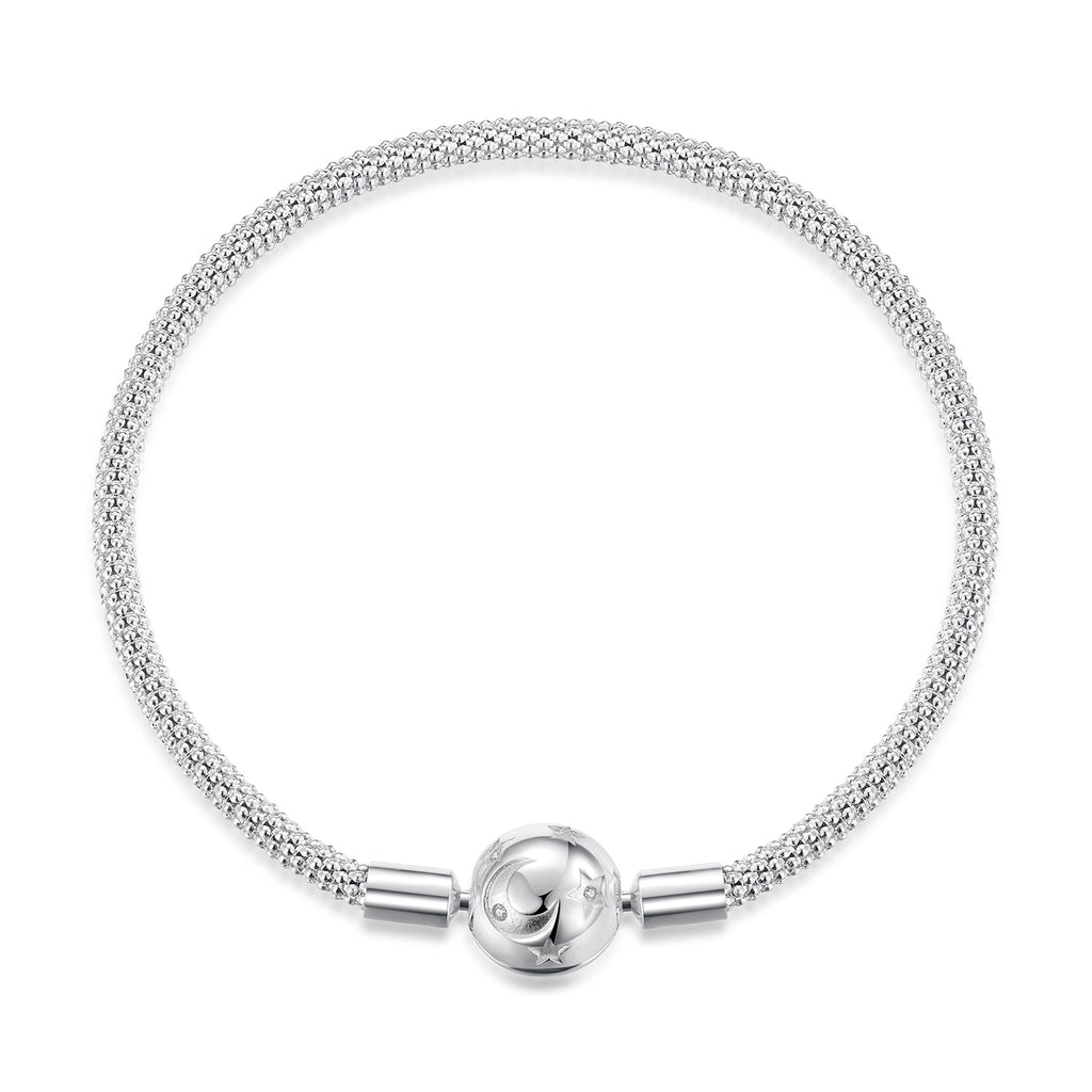925 Sterling Silver CZ Pavé Setting Bracelet, Size 17.0 for Women
