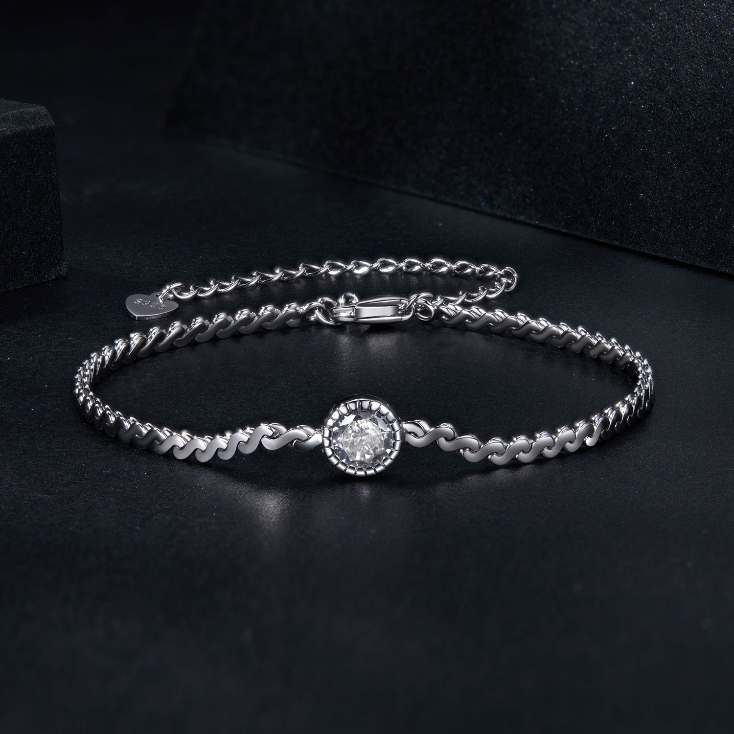 S925 Sterling Silver 5.0mm Moissanite Bracelet for Women