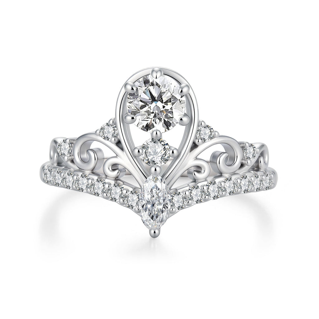 925 Sterling Silver 0.5 Carat Moissanite Ring in Size 6 for Women
