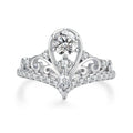 925 Sterling Silver 0.5 Carat Moissanite Ring in Size 6 for Women