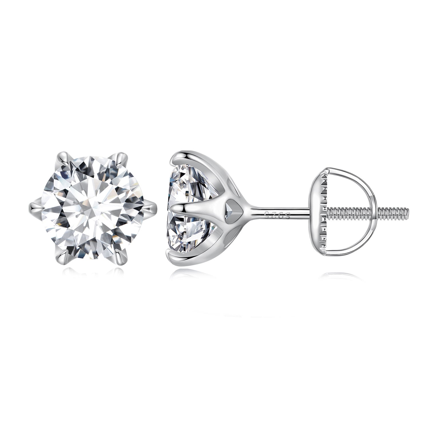 S925 Sterling Silver 2.00 Carat Moissanite Earrings for Women